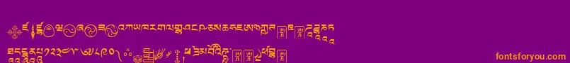 Tibetanmachineweb9 Font – Orange Fonts on Purple Background