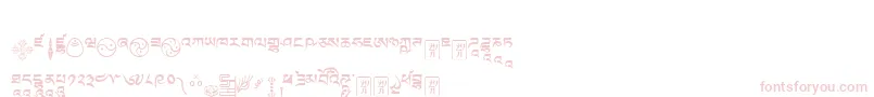 フォントTibetanmachineweb9 – 白い背景にピンクのフォント