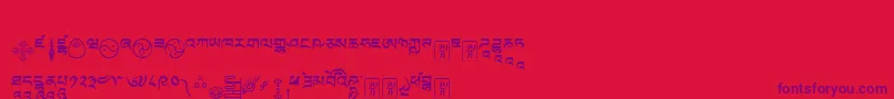 Tibetanmachineweb9 Font – Purple Fonts on Red Background