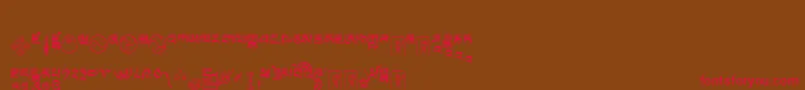 Tibetanmachineweb9 Font – Red Fonts on Brown Background