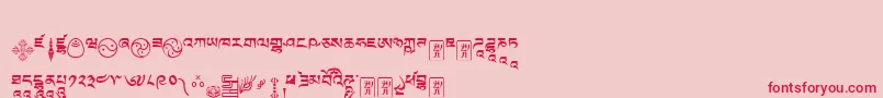 Tibetanmachineweb9 Font – Red Fonts on Pink Background
