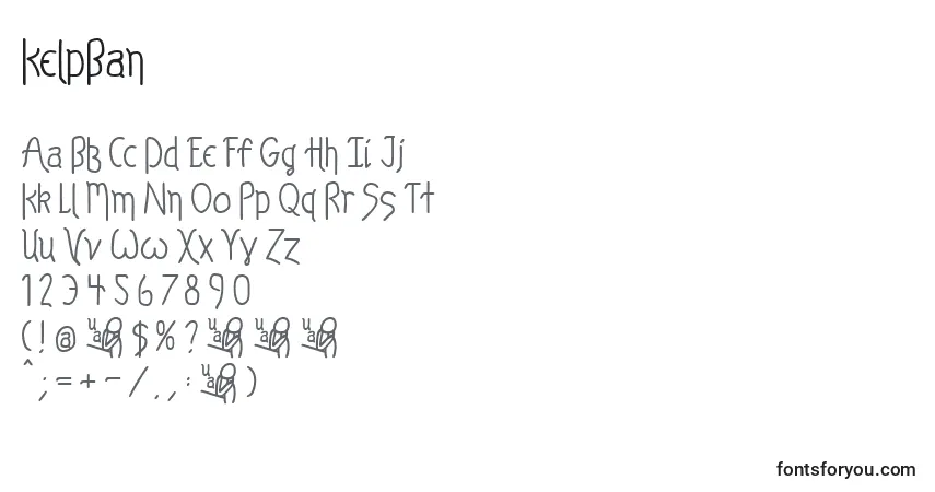 Czcionka KelpBan – alfabet, cyfry, specjalne znaki