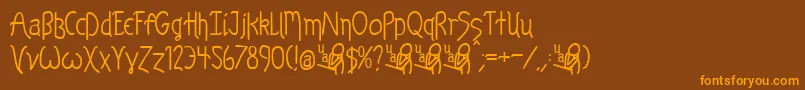 KelpBan Font – Orange Fonts on Brown Background