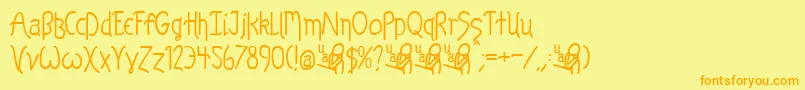 KelpBan Font – Orange Fonts on Yellow Background
