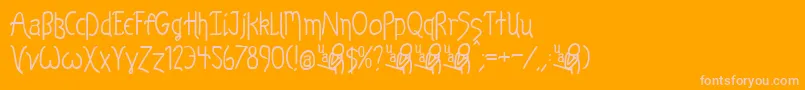 KelpBan-Schriftart – Rosa Schriften auf orangefarbenem Hintergrund
