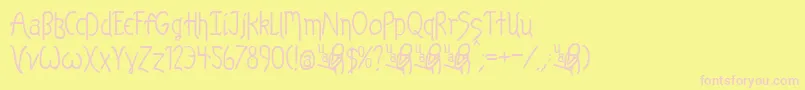 KelpBan-Schriftart – Rosa Schriften auf gelbem Hintergrund