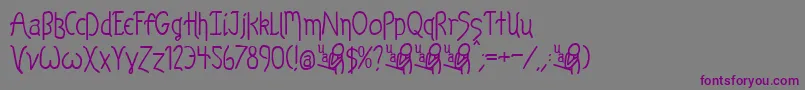 KelpBan-fontti – violetit fontit harmaalla taustalla