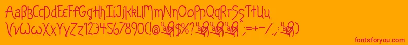 KelpBan Font – Red Fonts on Orange Background