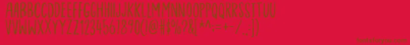 Czcionka Ordinaryguydemo – brązowe czcionki na czerwonym tle