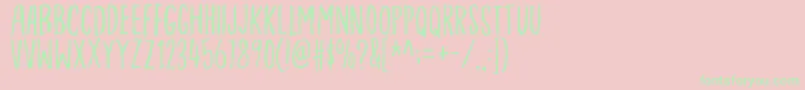 Ordinaryguydemo-Schriftart – Grüne Schriften auf rosa Hintergrund
