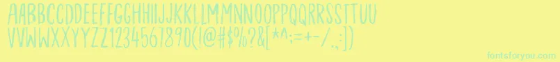 フォントOrdinaryguydemo – 黄色い背景に緑の文字