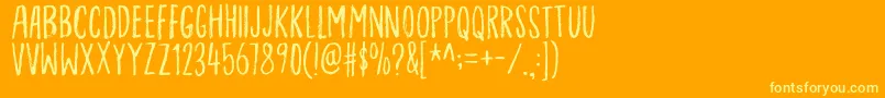 Czcionka Ordinaryguydemo – żółte czcionki na pomarańczowym tle