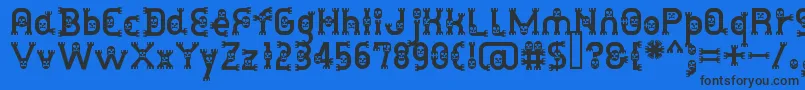 DusthomemanMedium-fontti – mustat fontit sinisellä taustalla