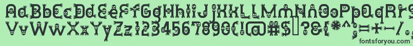 DusthomemanMedium-fontti – mustat fontit vihreällä taustalla