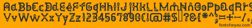 DusthomemanMedium-Schriftart – Schwarze Schriften auf orangefarbenem Hintergrund