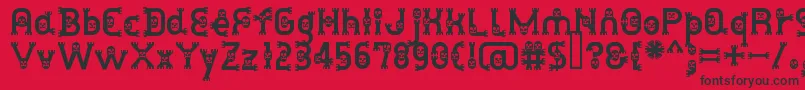 DusthomemanMedium-fontti – mustat fontit punaisella taustalla
