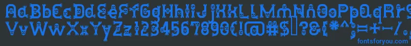 DusthomemanMedium-fontti – siniset fontit mustalla taustalla