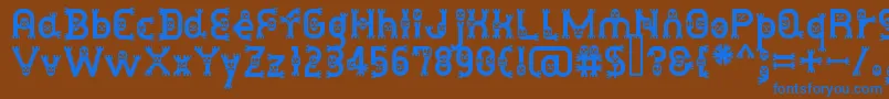 フォントDusthomemanMedium – 茶色の背景に青い文字
