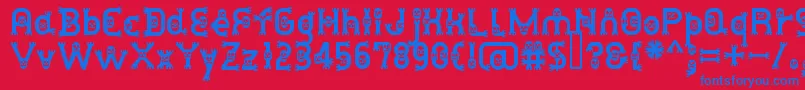 DusthomemanMedium-fontti – siniset fontit punaisella taustalla