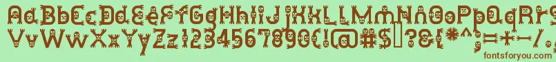 DusthomemanMedium-fontti – ruskeat fontit vihreällä taustalla