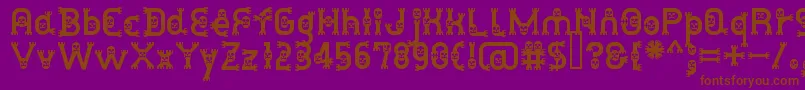 DusthomemanMedium-Schriftart – Braune Schriften auf violettem Hintergrund