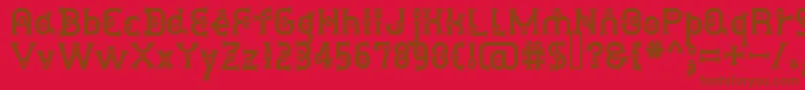 DusthomemanMedium-fontti – ruskeat fontit punaisella taustalla