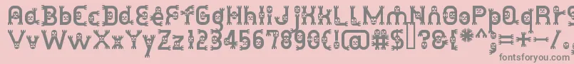 DusthomemanMedium-fontti – harmaat kirjasimet vaaleanpunaisella taustalla