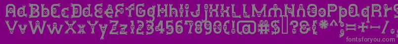 フォントDusthomemanMedium – 紫の背景に灰色の文字