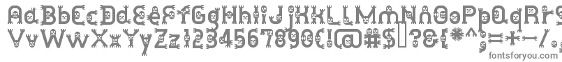 DusthomemanMedium-fontti – harmaat kirjasimet valkoisella taustalla