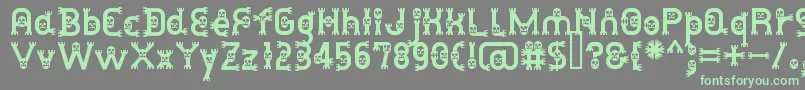 DusthomemanMedium-fontti – vihreät fontit harmaalla taustalla