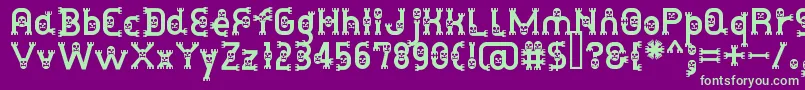 Шрифт DusthomemanMedium – зелёные шрифты на фиолетовом фоне