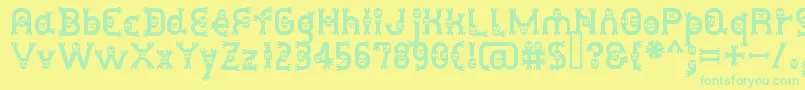 DusthomemanMedium Font – Green Fonts on Yellow Background