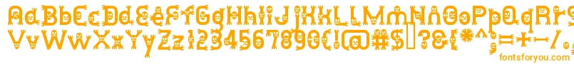 DusthomemanMedium-Schriftart – Orangefarbene Schriften auf weißem Hintergrund