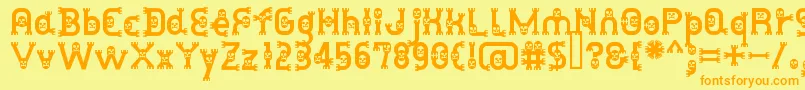 DusthomemanMedium Font – Orange Fonts on Yellow Background
