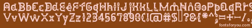 DusthomemanMedium-fontti – vaaleanpunaiset fontit ruskealla taustalla