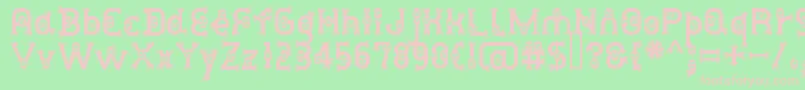 DusthomemanMedium-fontti – vaaleanpunaiset fontit vihreällä taustalla