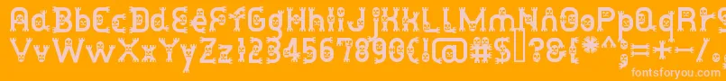 DusthomemanMedium-fontti – vaaleanpunaiset fontit oranssilla taustalla