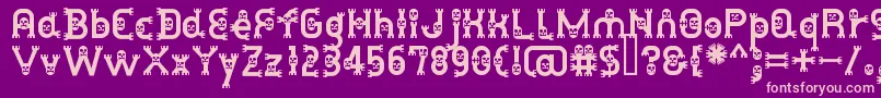 DusthomemanMedium-fontti – vaaleanpunaiset fontit violetilla taustalla