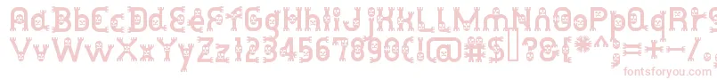 DusthomemanMedium-fontti – vaaleanpunaiset fontit valkoisella taustalla