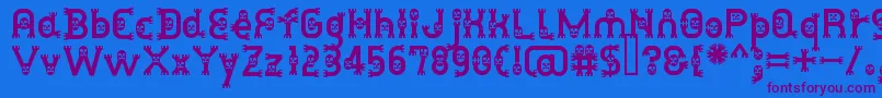 DusthomemanMedium Font – Purple Fonts on Blue Background