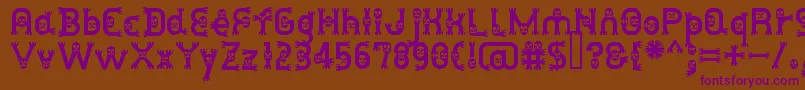 DusthomemanMedium-Schriftart – Violette Schriften auf braunem Hintergrund