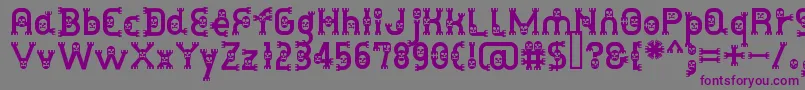 フォントDusthomemanMedium – 紫色のフォント、灰色の背景