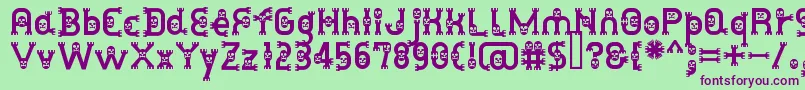 DusthomemanMedium-fontti – violetit fontit vihreällä taustalla