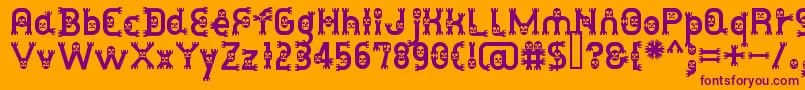 DusthomemanMedium Font – Purple Fonts on Orange Background