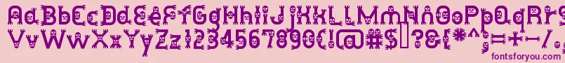 DusthomemanMedium-Schriftart – Violette Schriften auf rosa Hintergrund