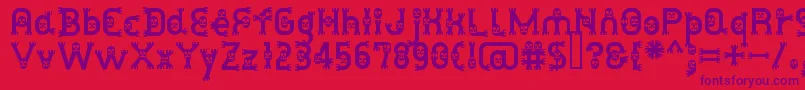 DusthomemanMedium-Schriftart – Violette Schriften auf rotem Hintergrund