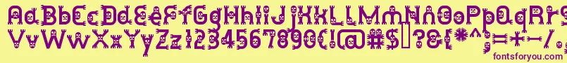 DusthomemanMedium-fontti – violetit fontit keltaisella taustalla