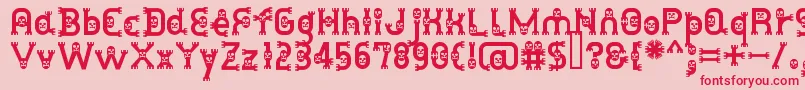 フォントDusthomemanMedium – ピンクの背景に赤い文字