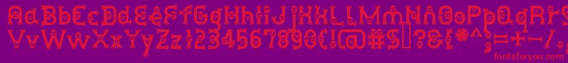 DusthomemanMedium Font – Red Fonts on Purple Background