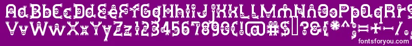 フォントDusthomemanMedium – 紫の背景に白い文字